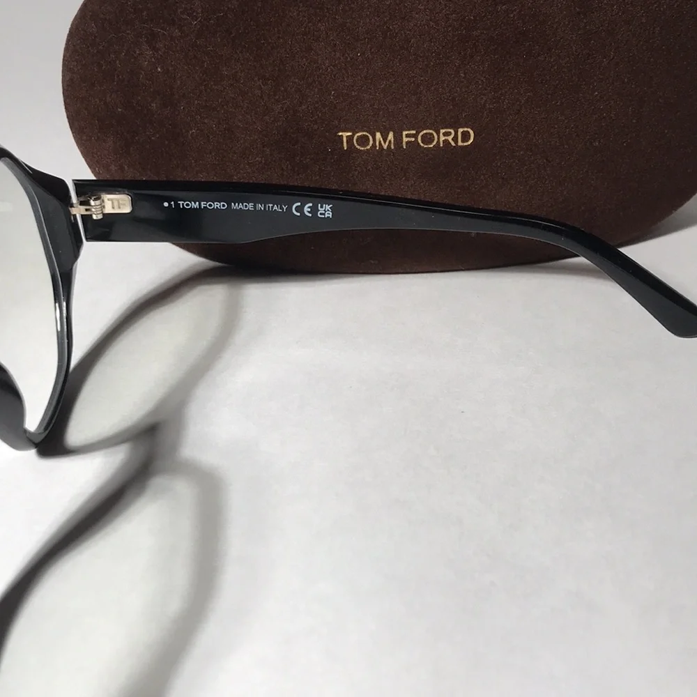New Authentic Tom Ford TF5967-B ECO Women's Black Geometric Frame Glasses